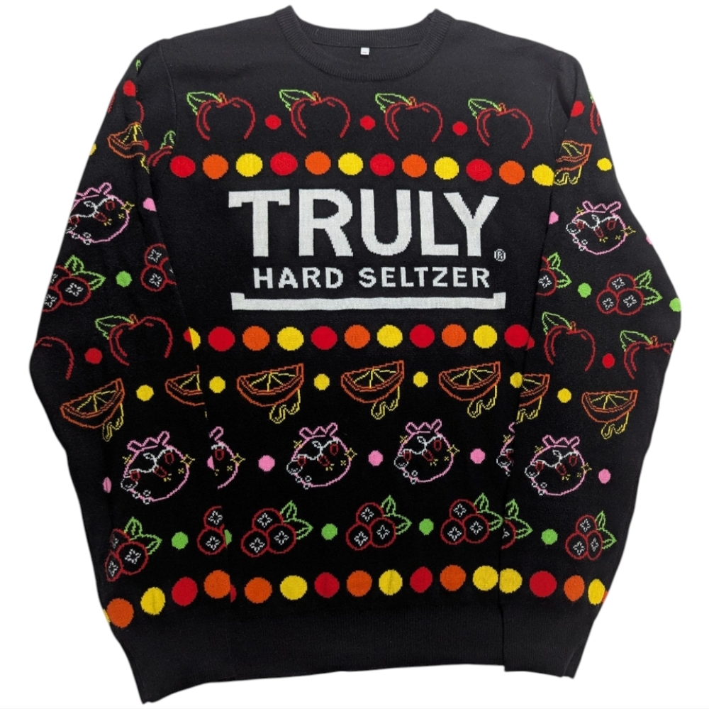 Truly Hard Seltzer Multicolor Ugly Christmas Sweater Size XL